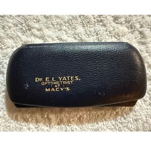 Vintage‎ Dr EL Yates Optometrist Macys Eyeglasses Case Round Glasses Frames Only